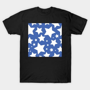 White star print on blue T-Shirt